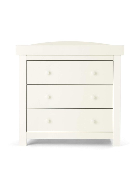 Mia 4 Piece Cotbed with Dresser Changer, Wardrobe, and Essential Pocket Spring Mattress Set- White image number 6